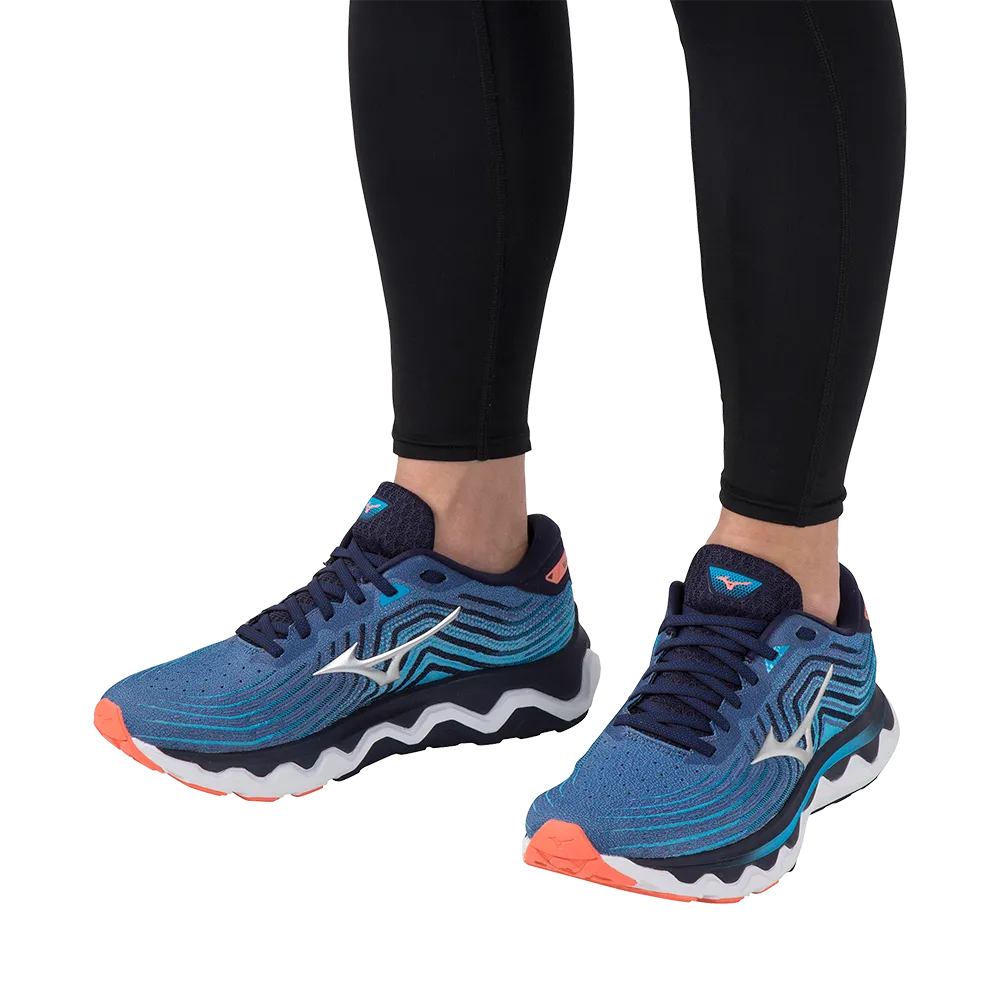 Mizuno Men's Wave Horizon 6 in Surf the Web-Silver