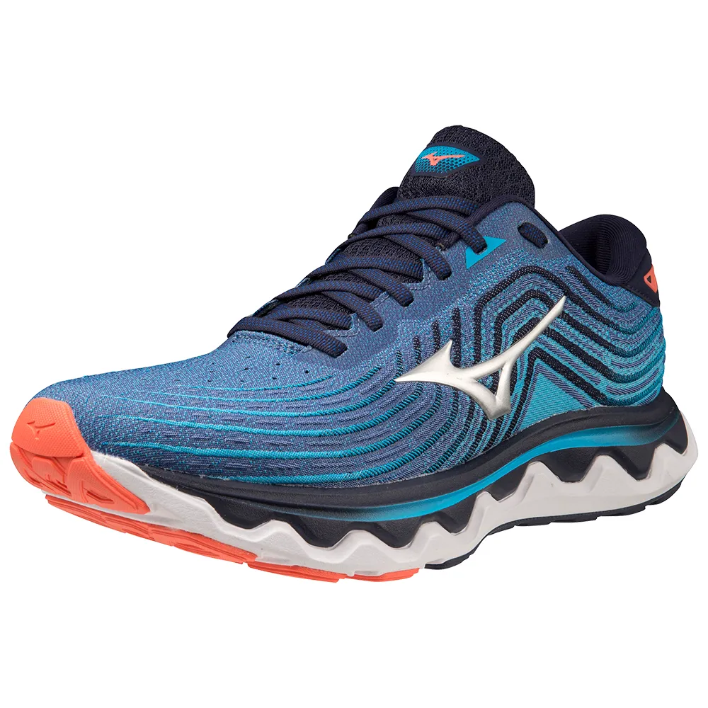 Mizuno Men's Wave Horizon 6 in Surf the Web-Silver