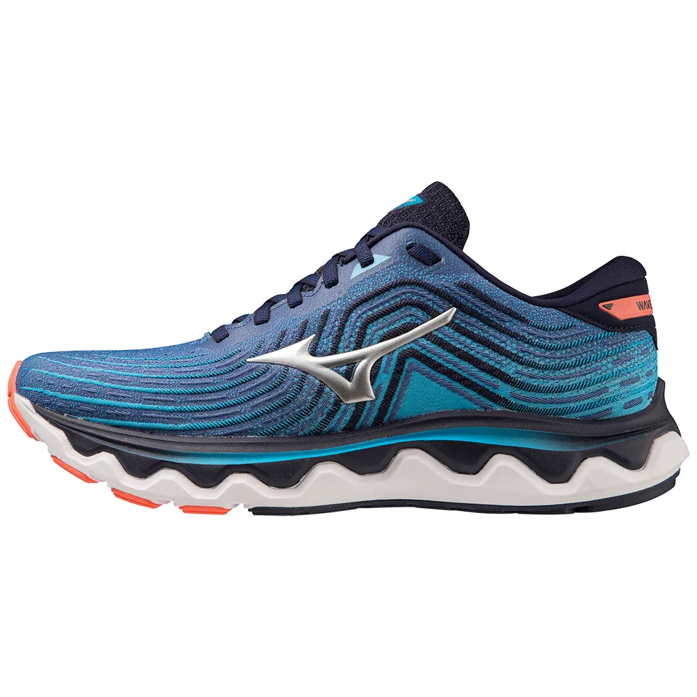 Mizuno Men's Wave Horizon 6 in Surf the Web-Silver