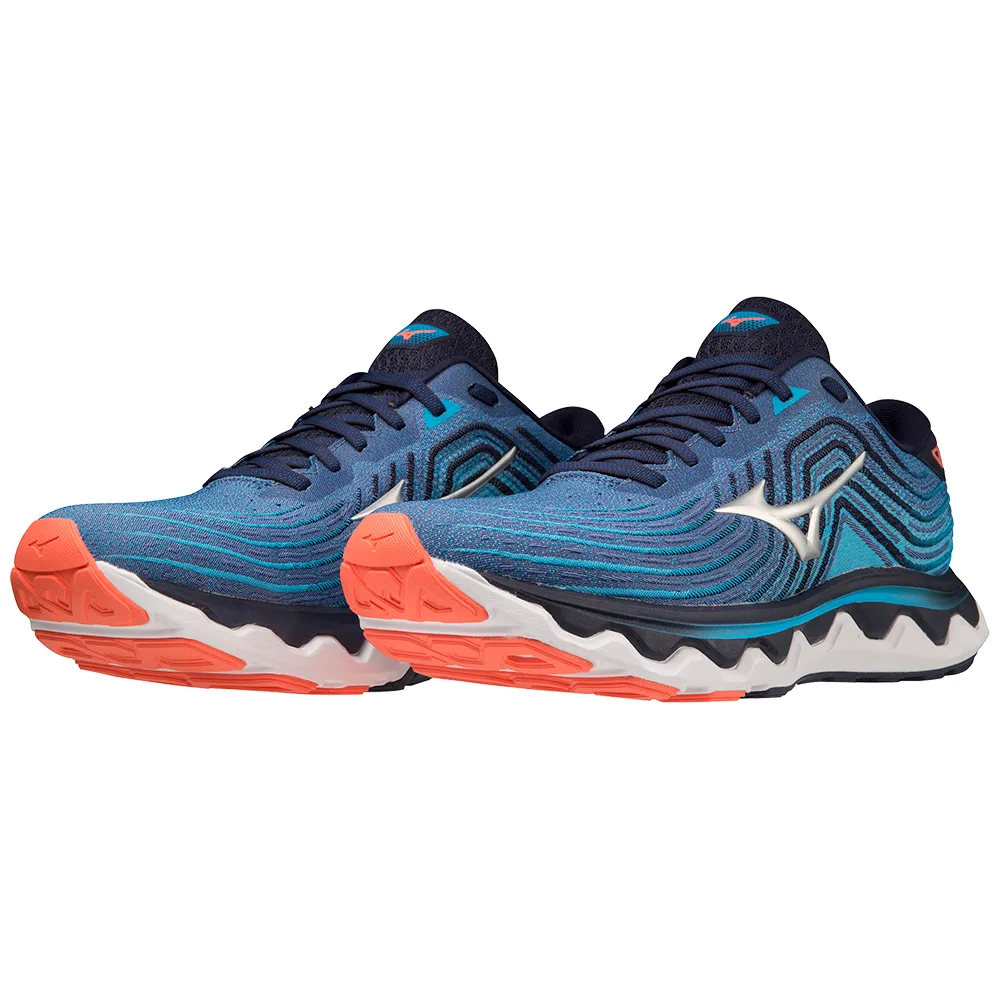 Mizuno Men's Wave Horizon 6 in Surf the Web-Silver