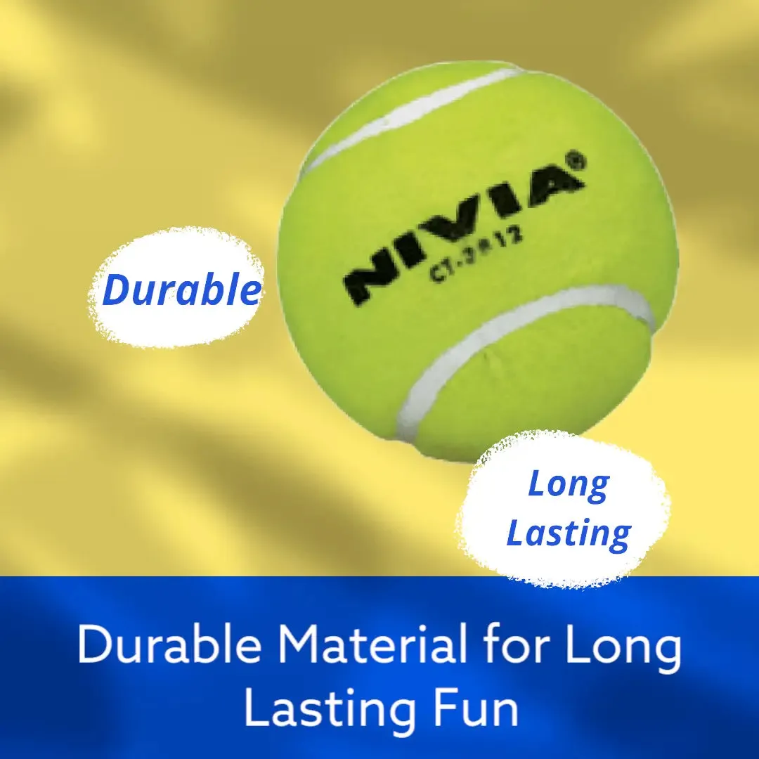 Nivia Heavy Tennis Cricket Ball Yellow Pack of 6
