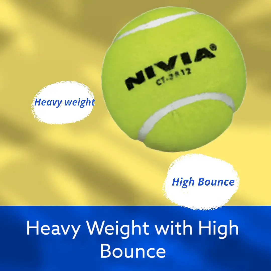 Nivia Heavy Tennis Cricket Ball Yellow Pack of 6
