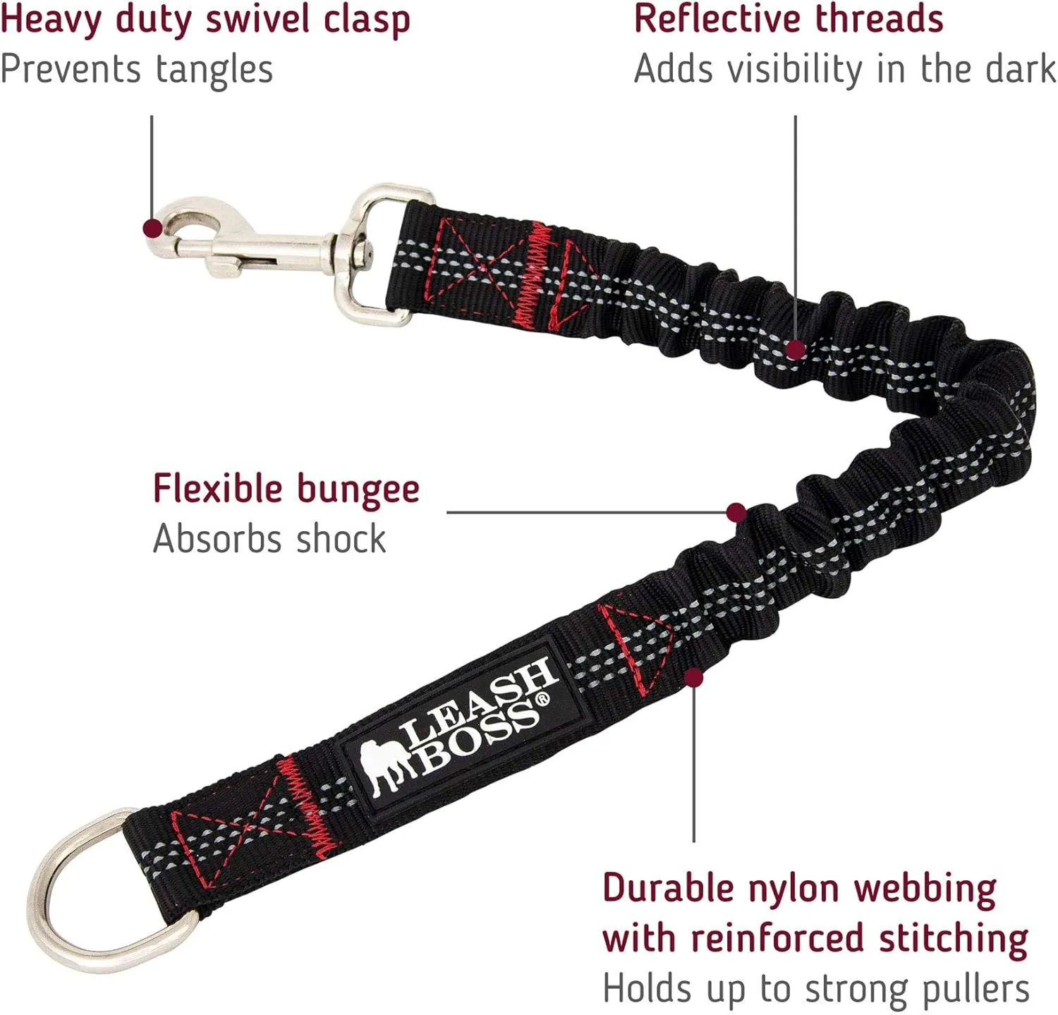 Patterned 18" Shock Absorbing Bungee Leash Extender - Pattern Collection