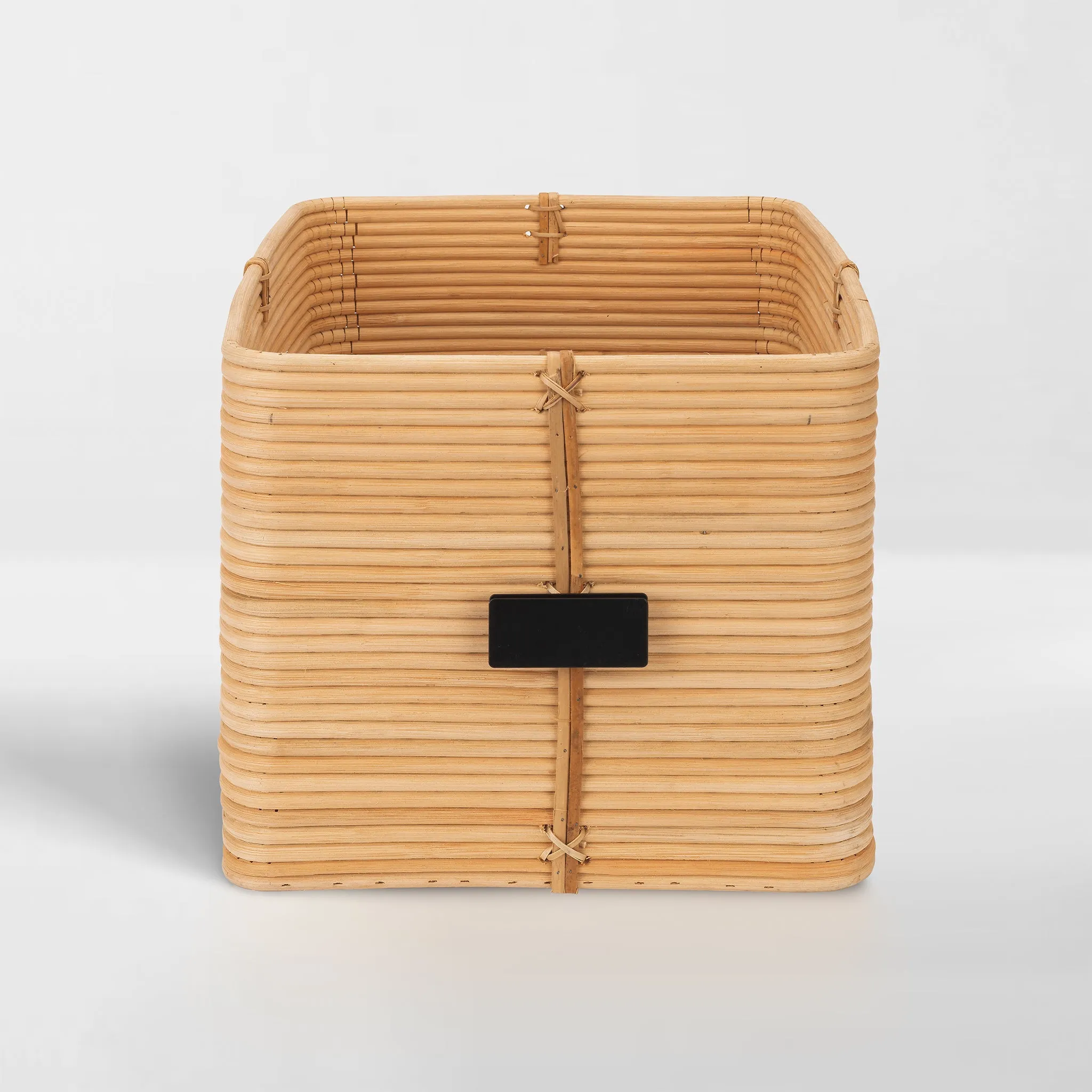 Reeded Rattan Bin
