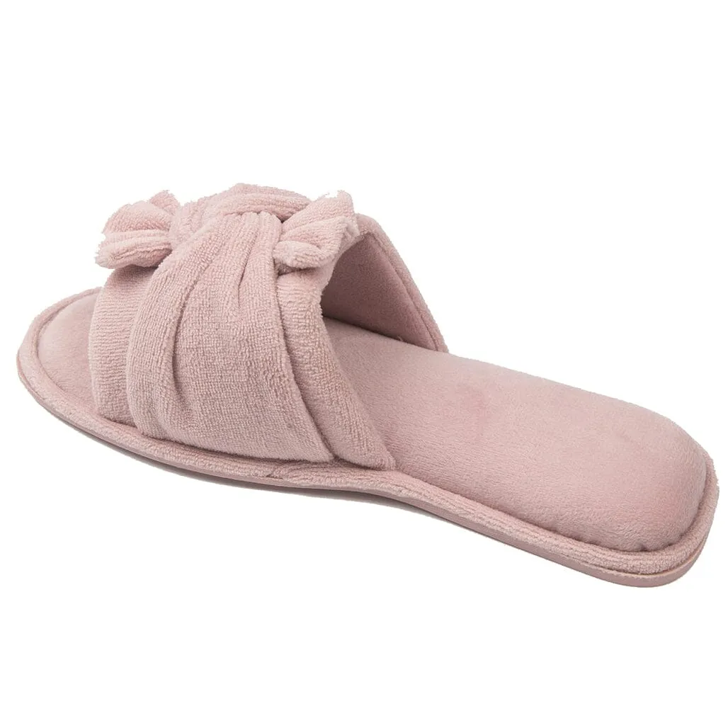 Roxoni Women's Indoor Twist Ribbon Plus Open Toe House Slippers