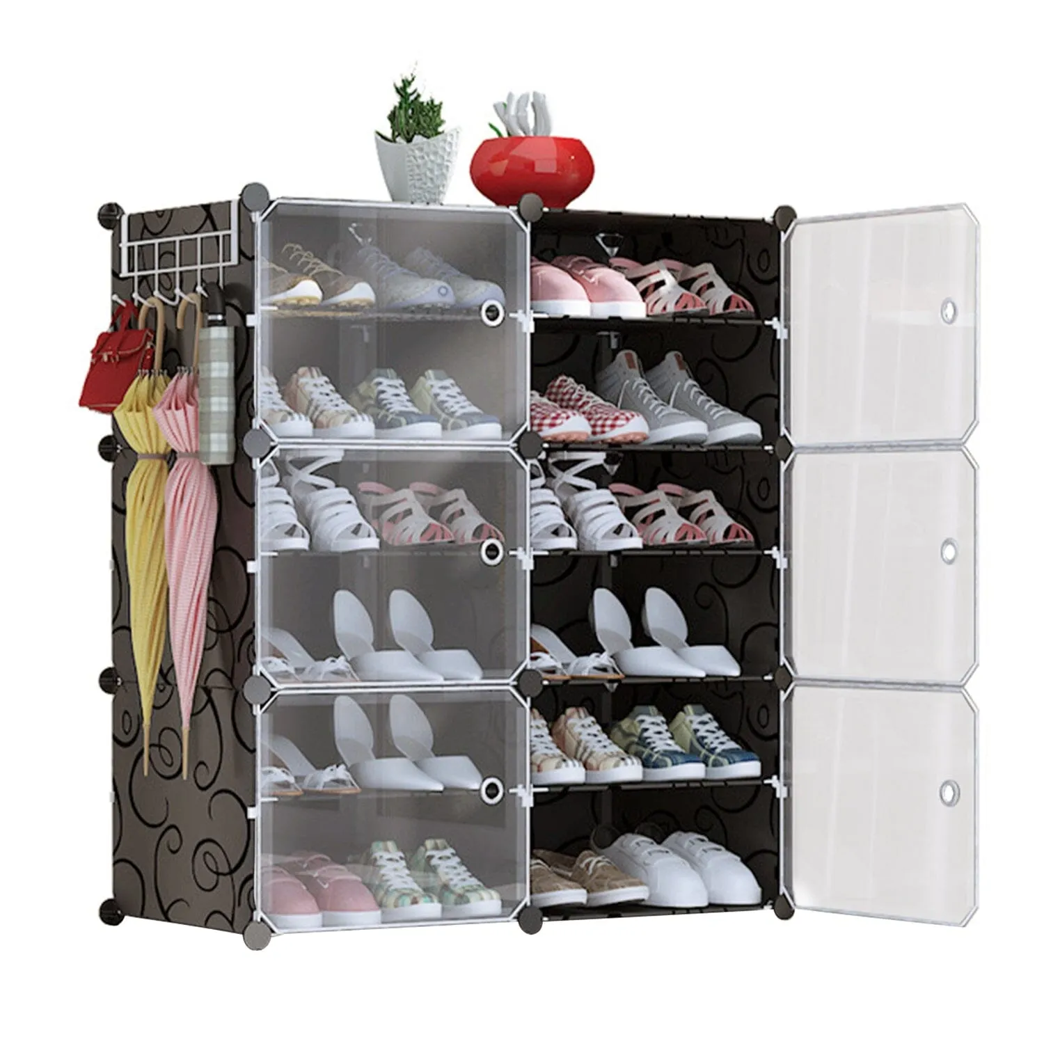 Shoe Rack Organizer with Transparent Doors