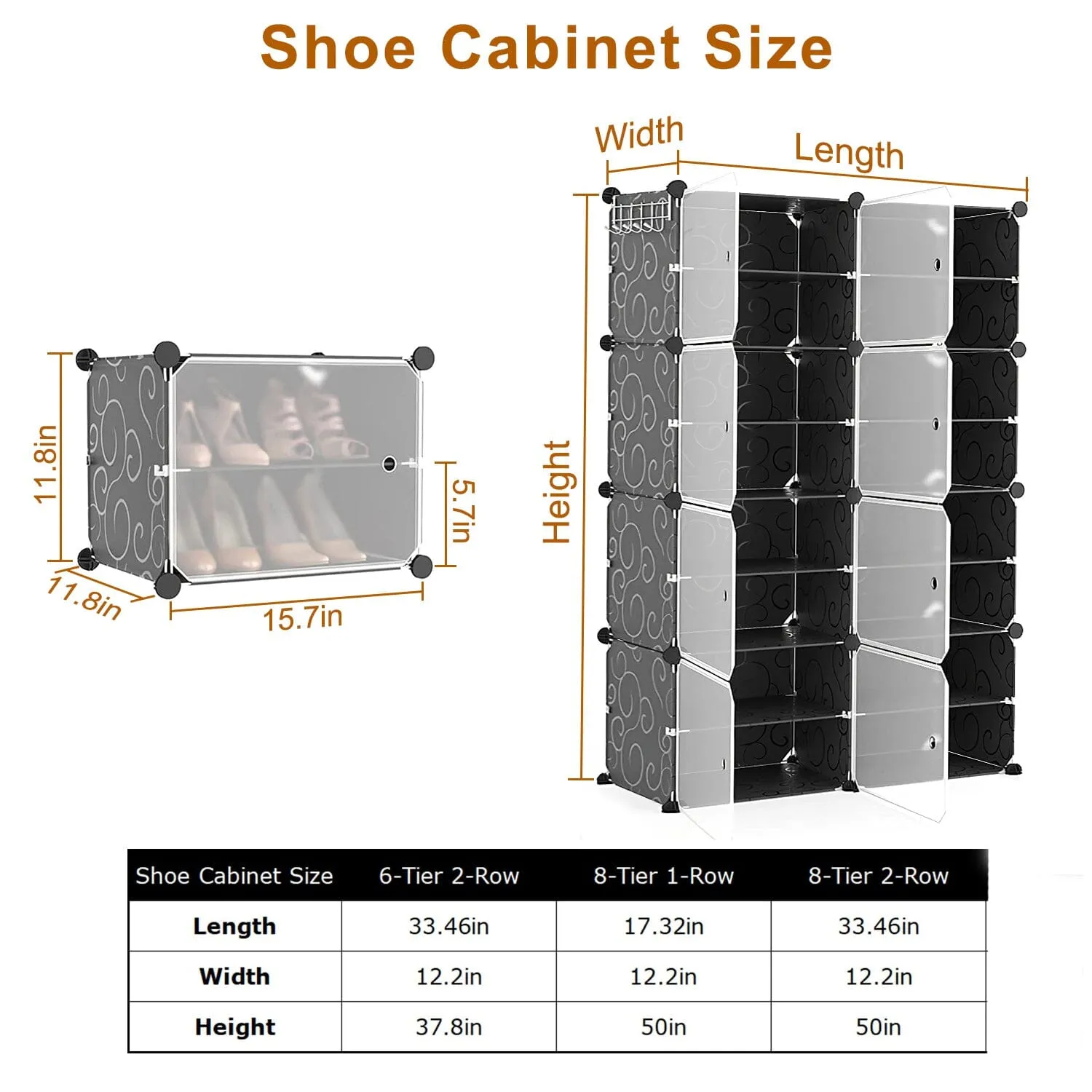 Shoe Rack Organizer with Transparent Doors