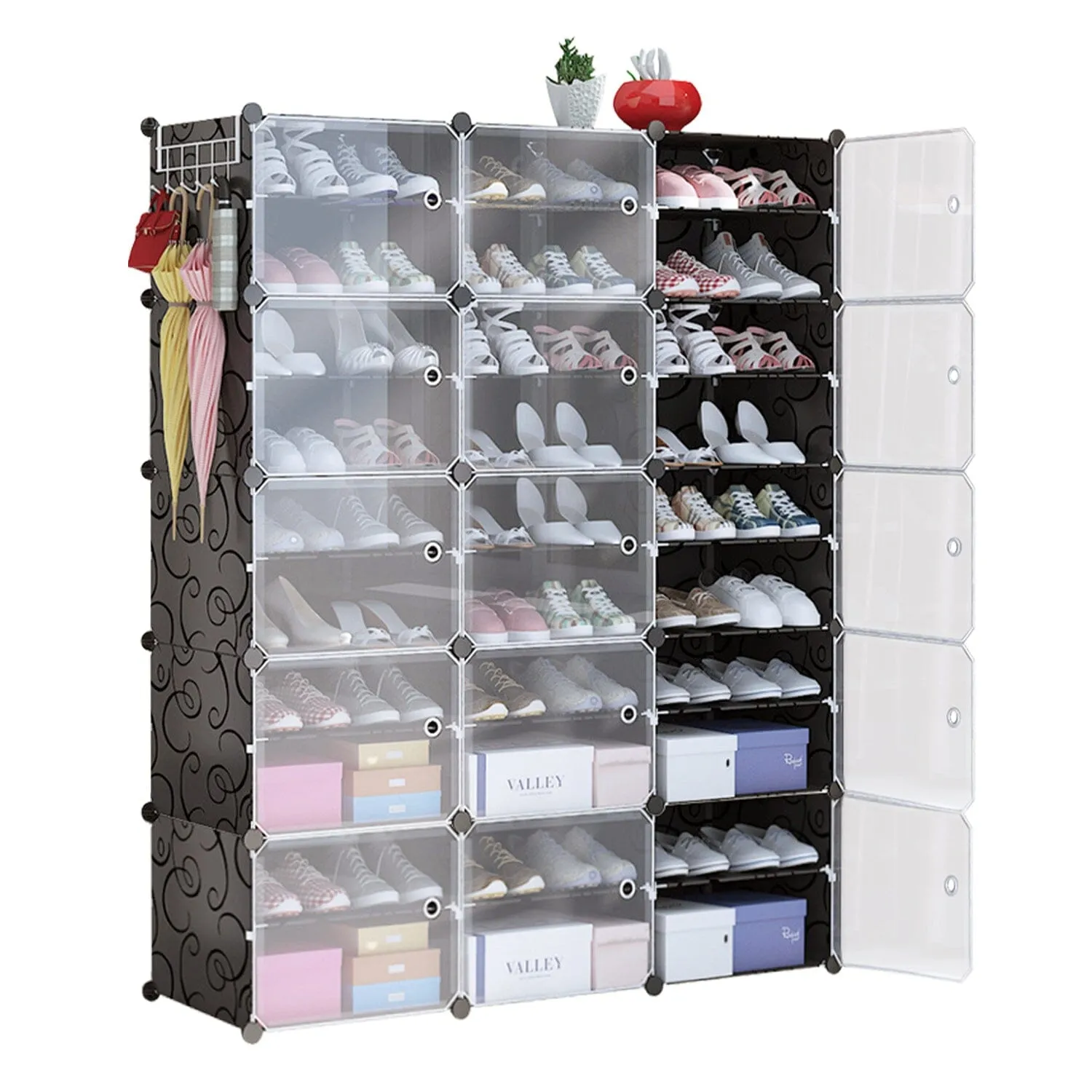Shoe Rack Organizer with Transparent Doors