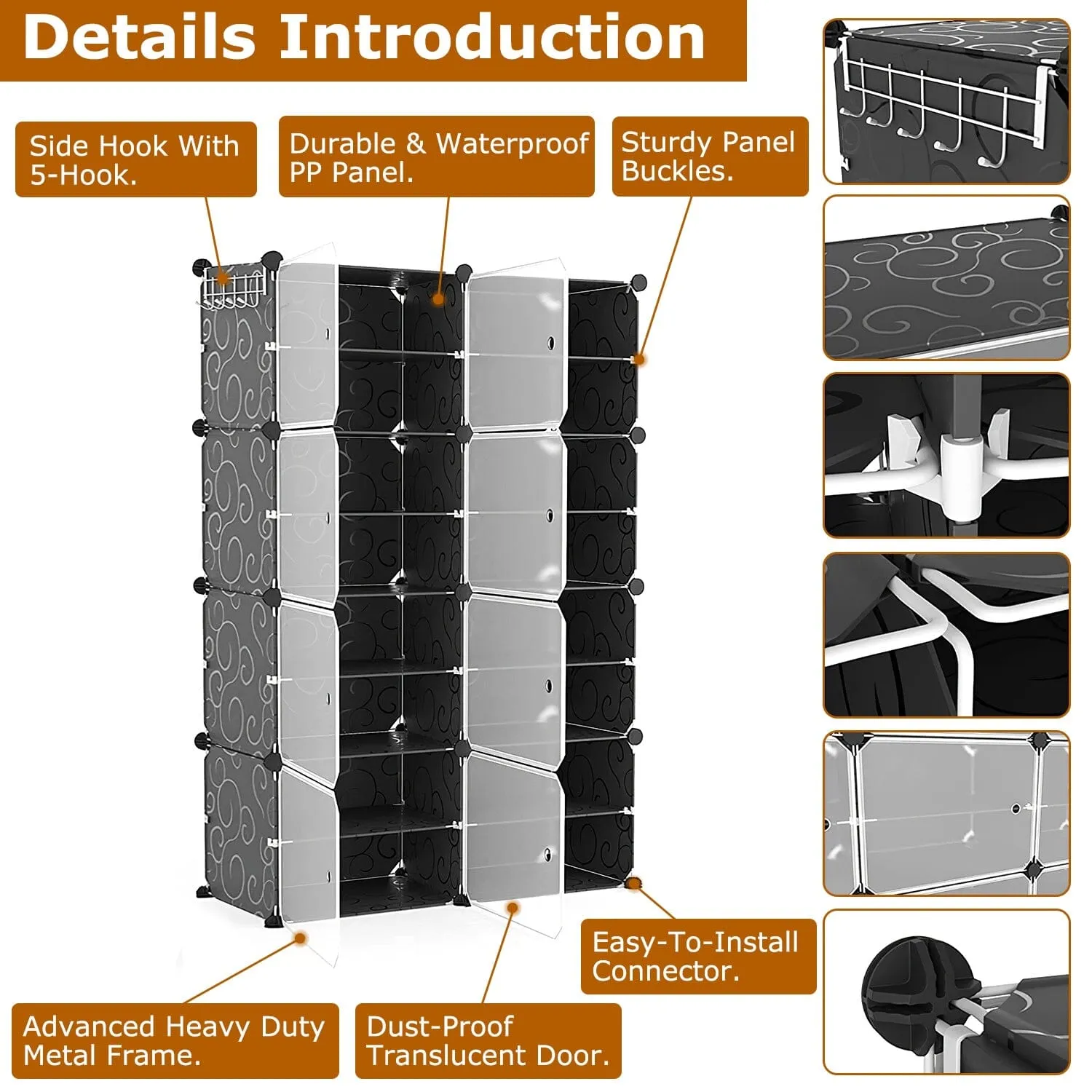 Shoe Rack Organizer with Transparent Doors