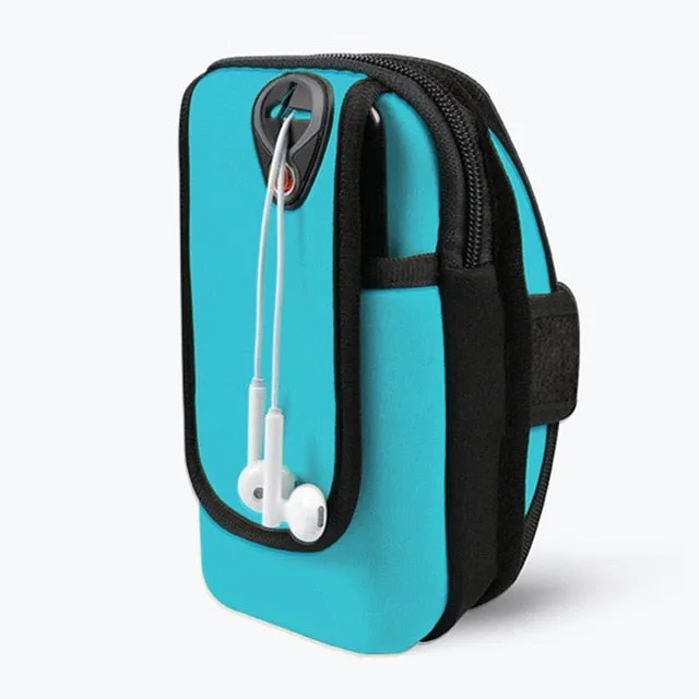 Sport Armband Running Flip Bag Case for iPhone Samsung Universal Smartphone Mobile Phone Earphone Holes Keys Arm Bags Pouch