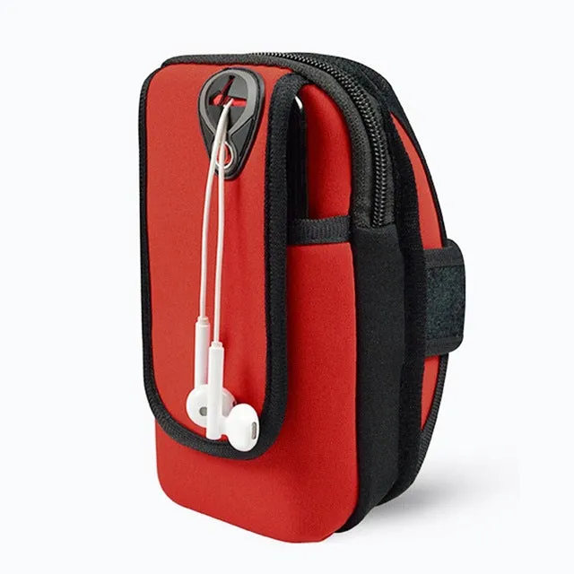 Sport Armband Running Flip Bag Case for iPhone Samsung Universal Smartphone Mobile Phone Earphone Holes Keys Arm Bags Pouch