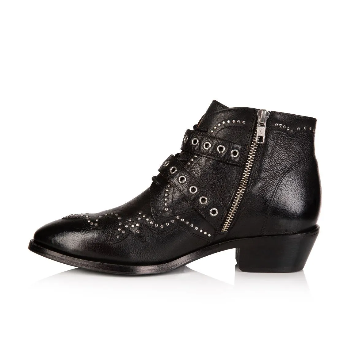Starlight: Black Leather Ankle Boots