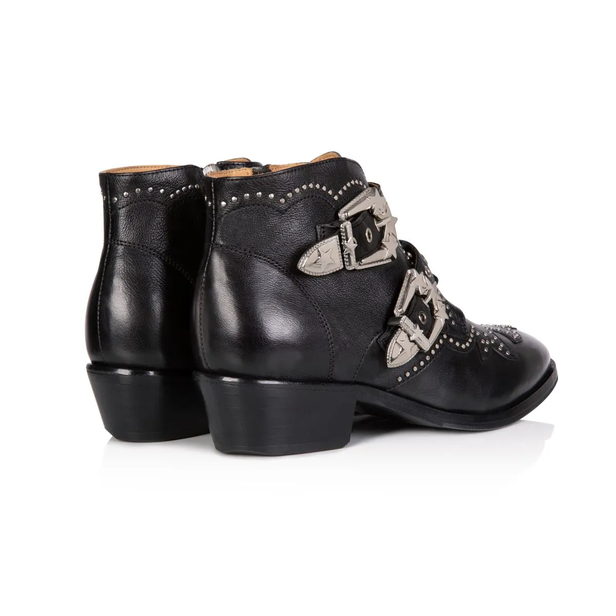 Starlight: Black Leather Ankle Boots