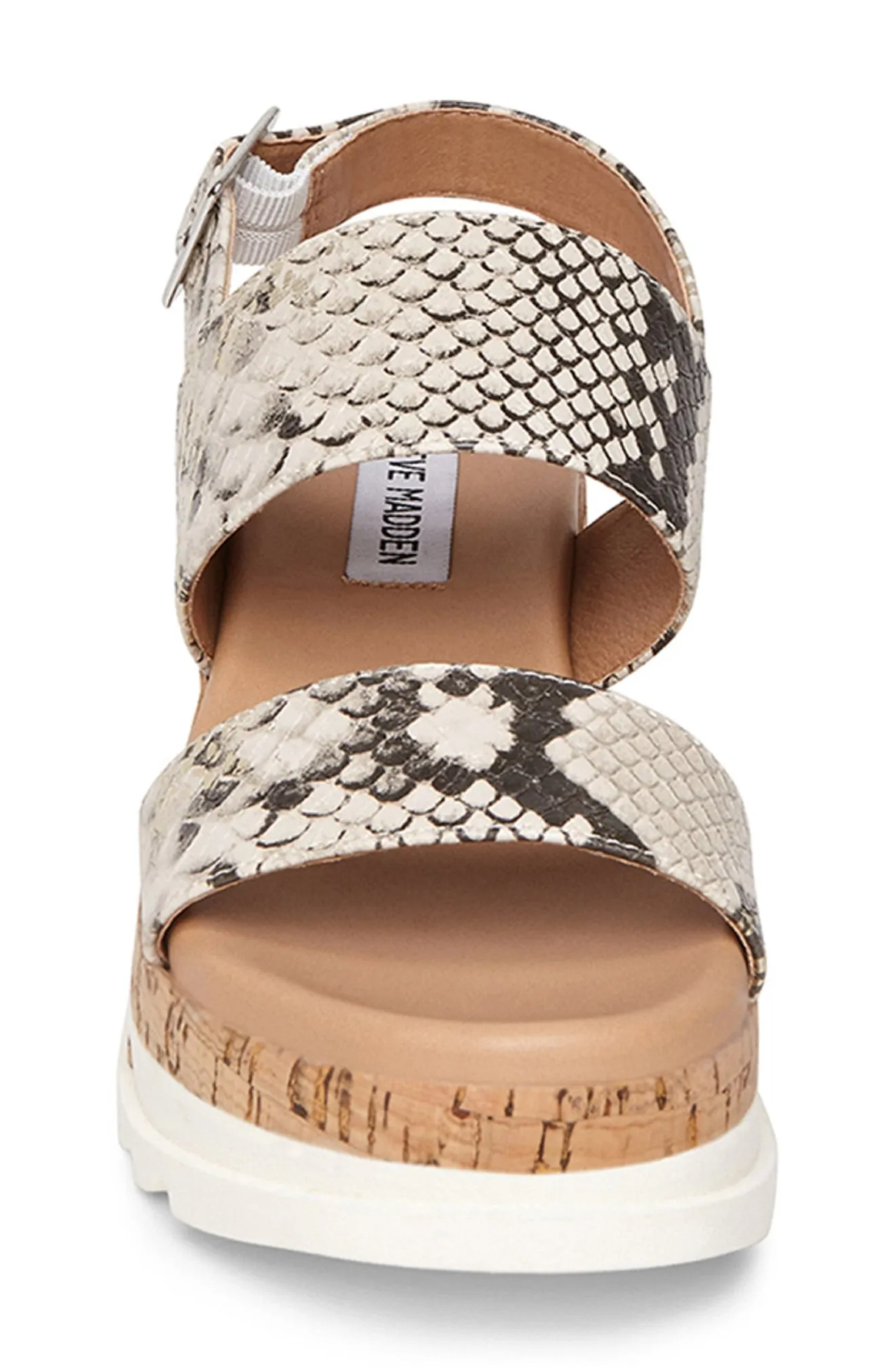 Steve Madden Brenda Leather Wedge Women's Sandal Shoes - GOLD SNAKE