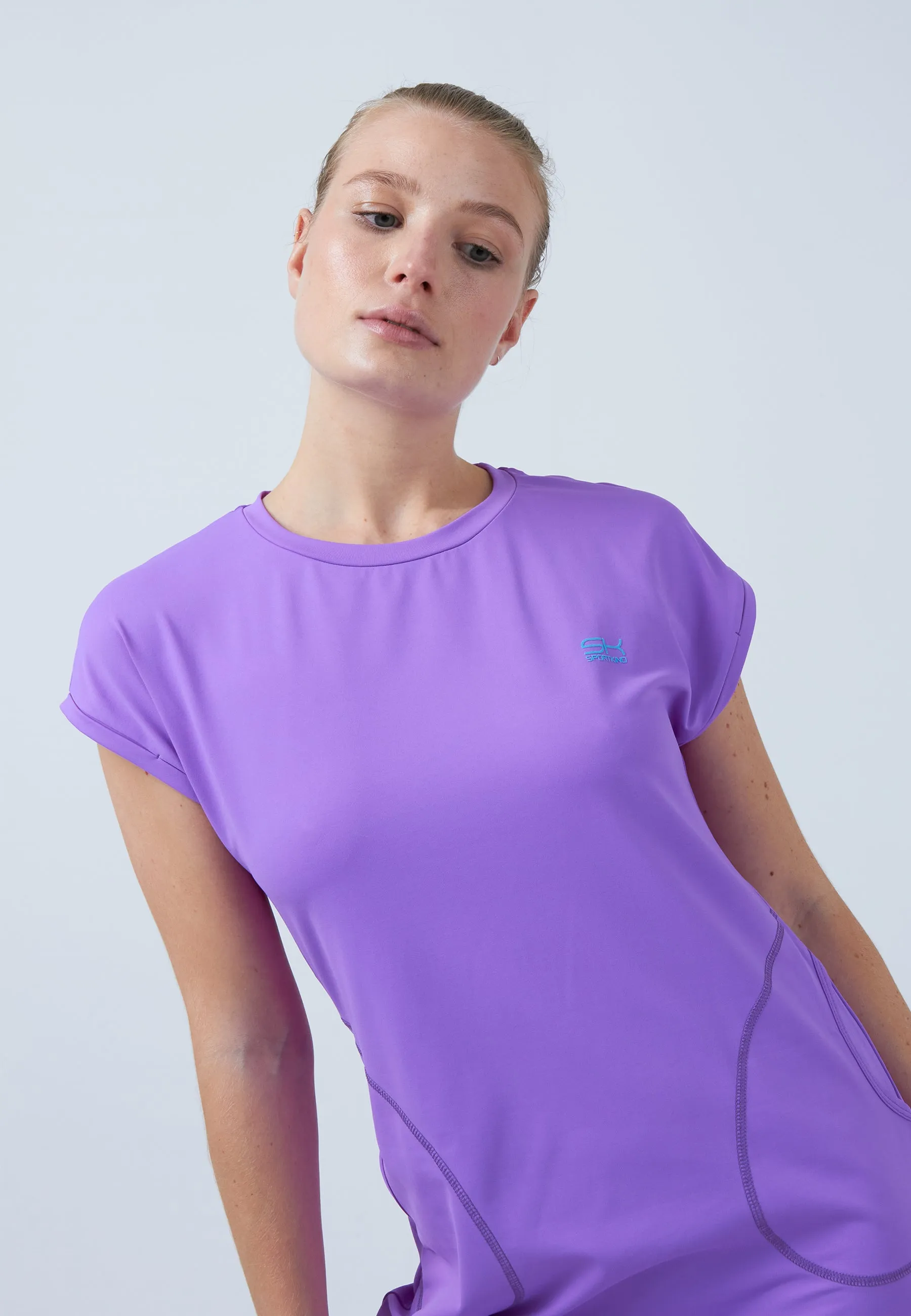 Women Tennis Dress loose-fit with pockets, purple