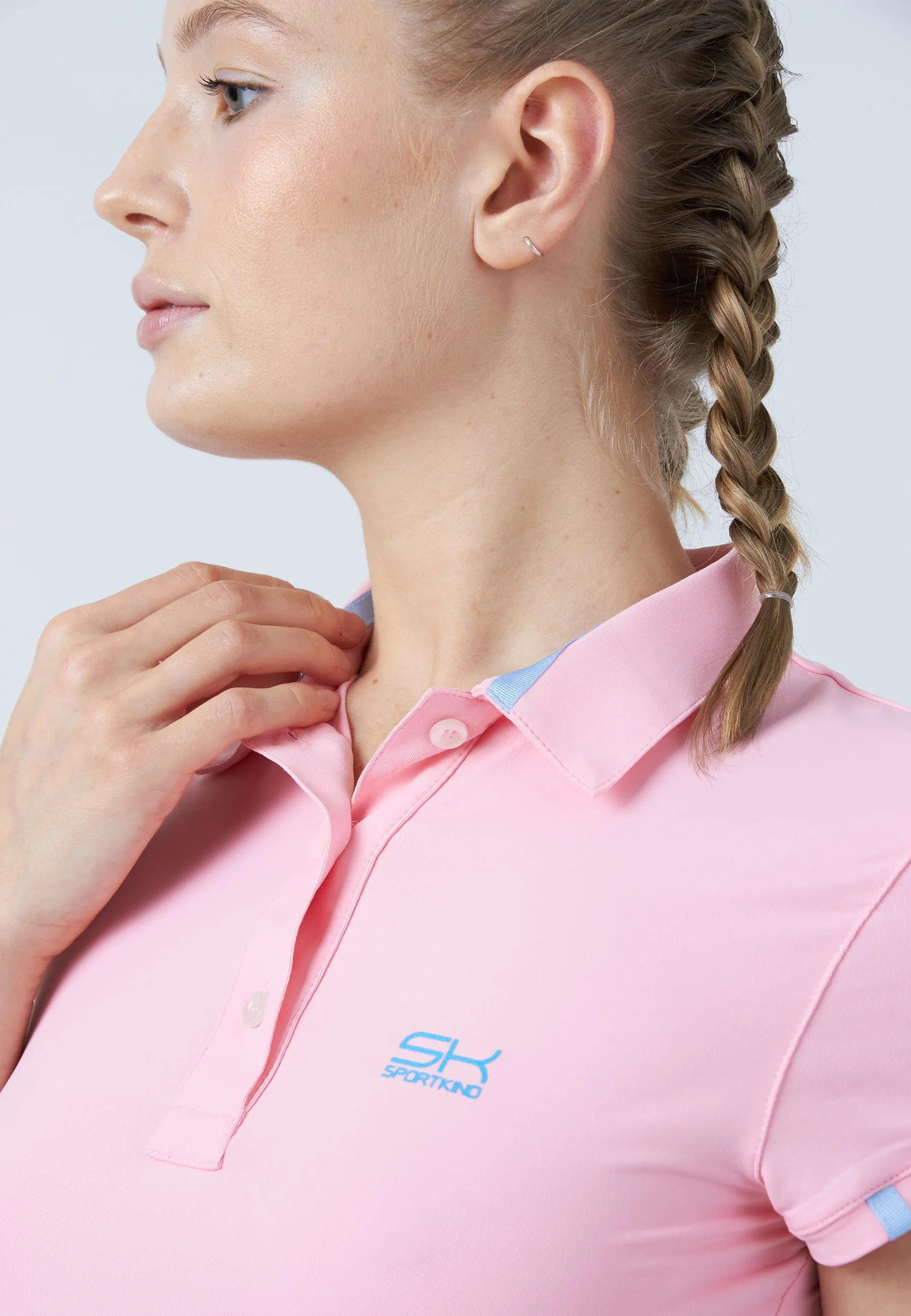 Women Tennis Polo Shirt, light pink