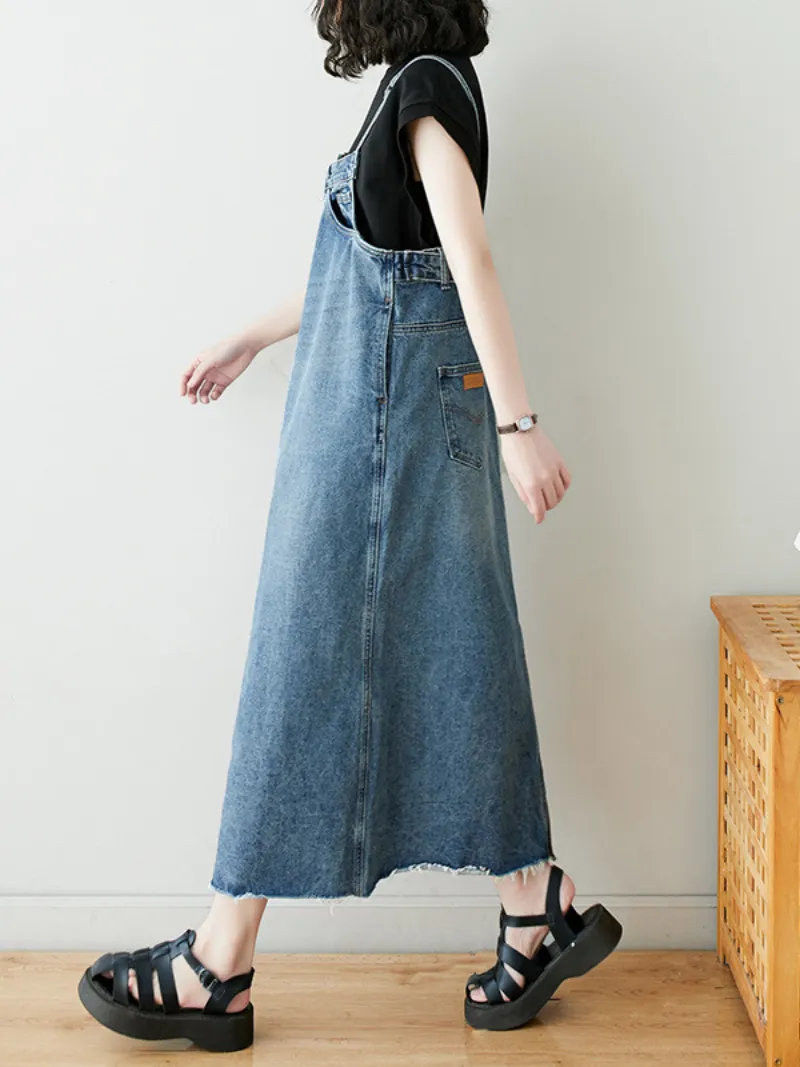 Women's Comfortable and fashionable Side Pockets Salopette Dress