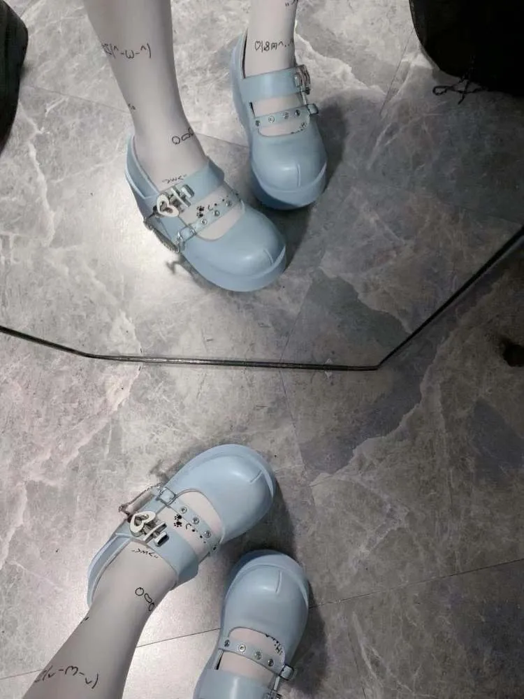 Y2K Medical Heart Syringe Charm Platform Shoes【s0000008556】