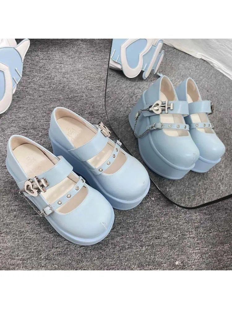 Y2K Medical Heart Syringe Charm Platform Shoes【s0000008556】