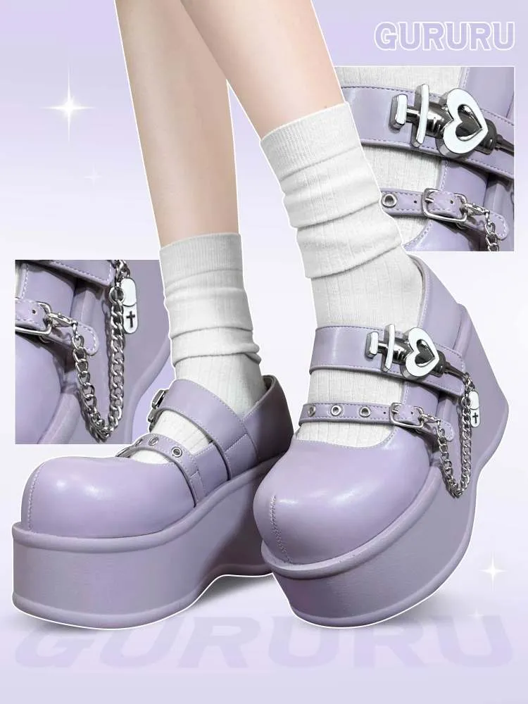 Y2K Medical Heart Syringe Charm Platform Shoes【s0000008556】
