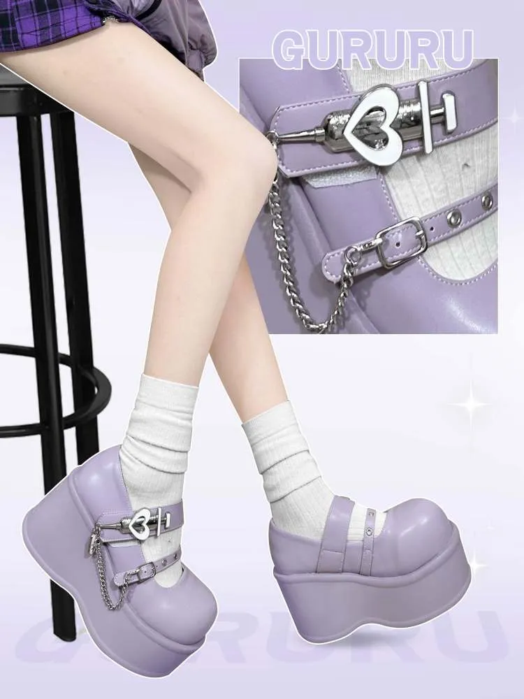 Y2K Medical Heart Syringe Charm Platform Shoes【s0000008556】