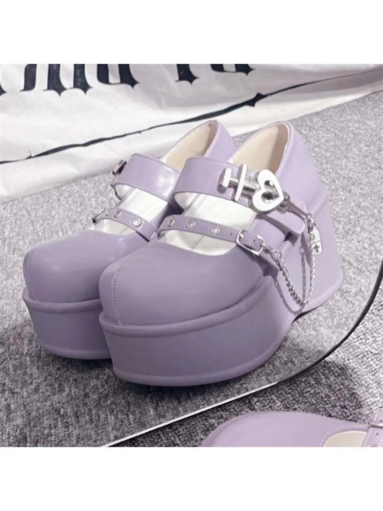 Y2K Medical Heart Syringe Charm Platform Shoes【s0000008556】
